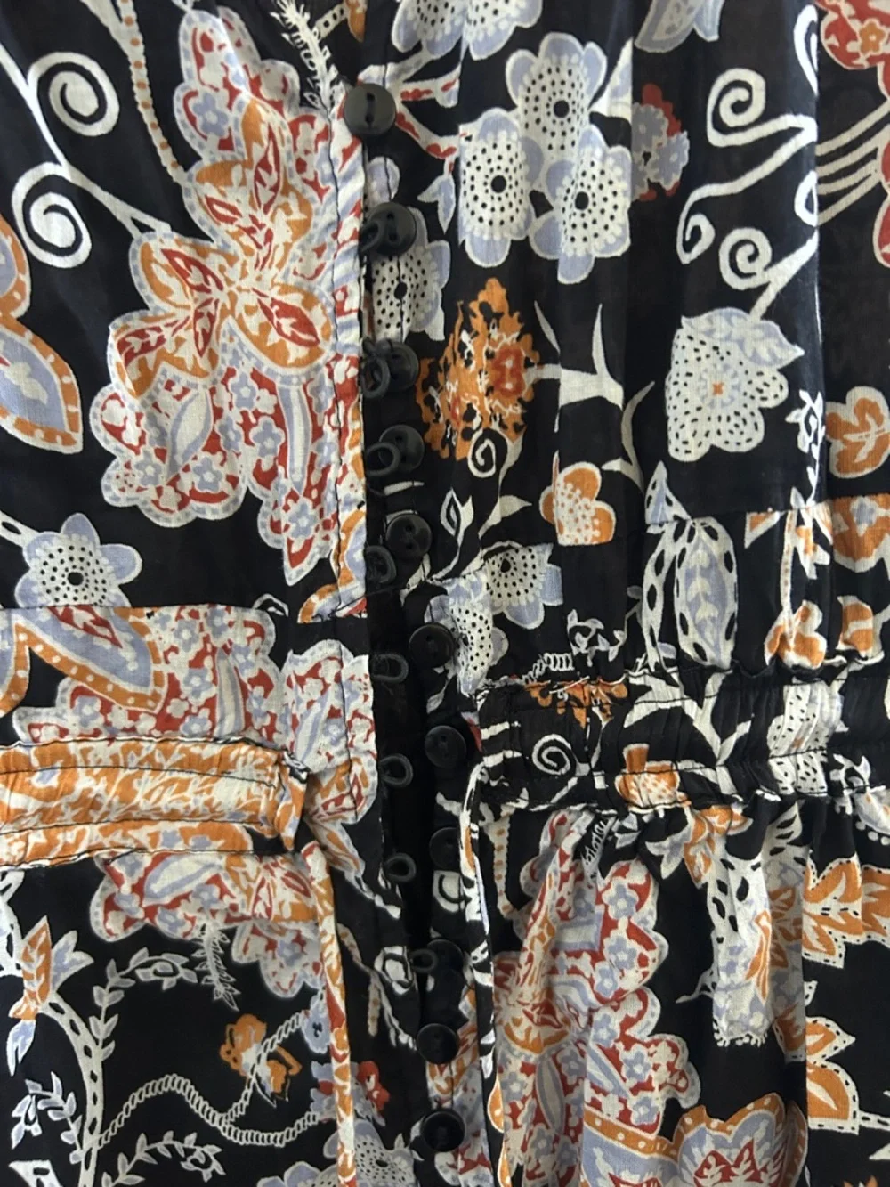 Elan Black Maxi Dress with Pink and Cream Floral Print - Picture 3 of 3